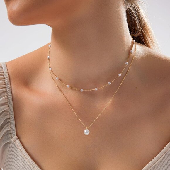 Jewelry Satellite Set Women Dainty Pearl Choker Earrings Bracelet Wedding Gift - Picture 2 of 7